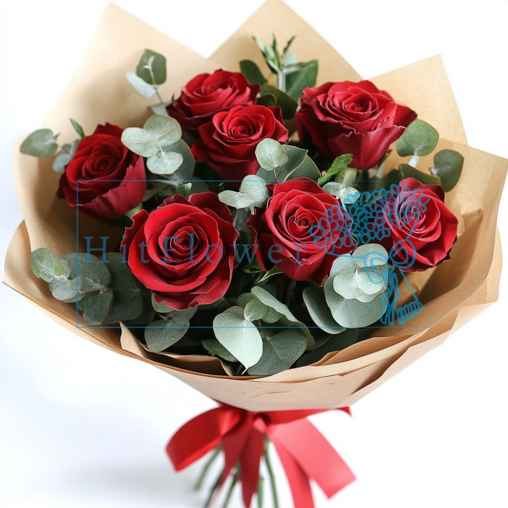 Розы в эвкалипте Букет роз Розы в эвкалипте